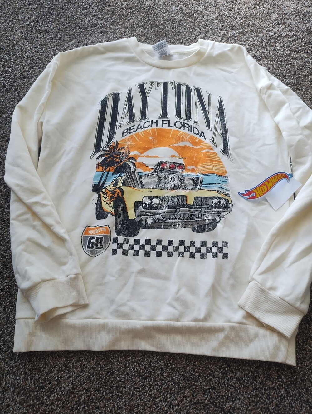 Mattel Daytona Beach Florida Graphic Crewneck Sweatshirt - White